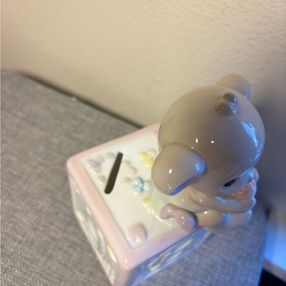 Enesco Cream and Pink Teddy Bear Ceramic Figurine - Picture 5 of 6